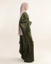 Luna Asymmetrical Drape Set | Olive