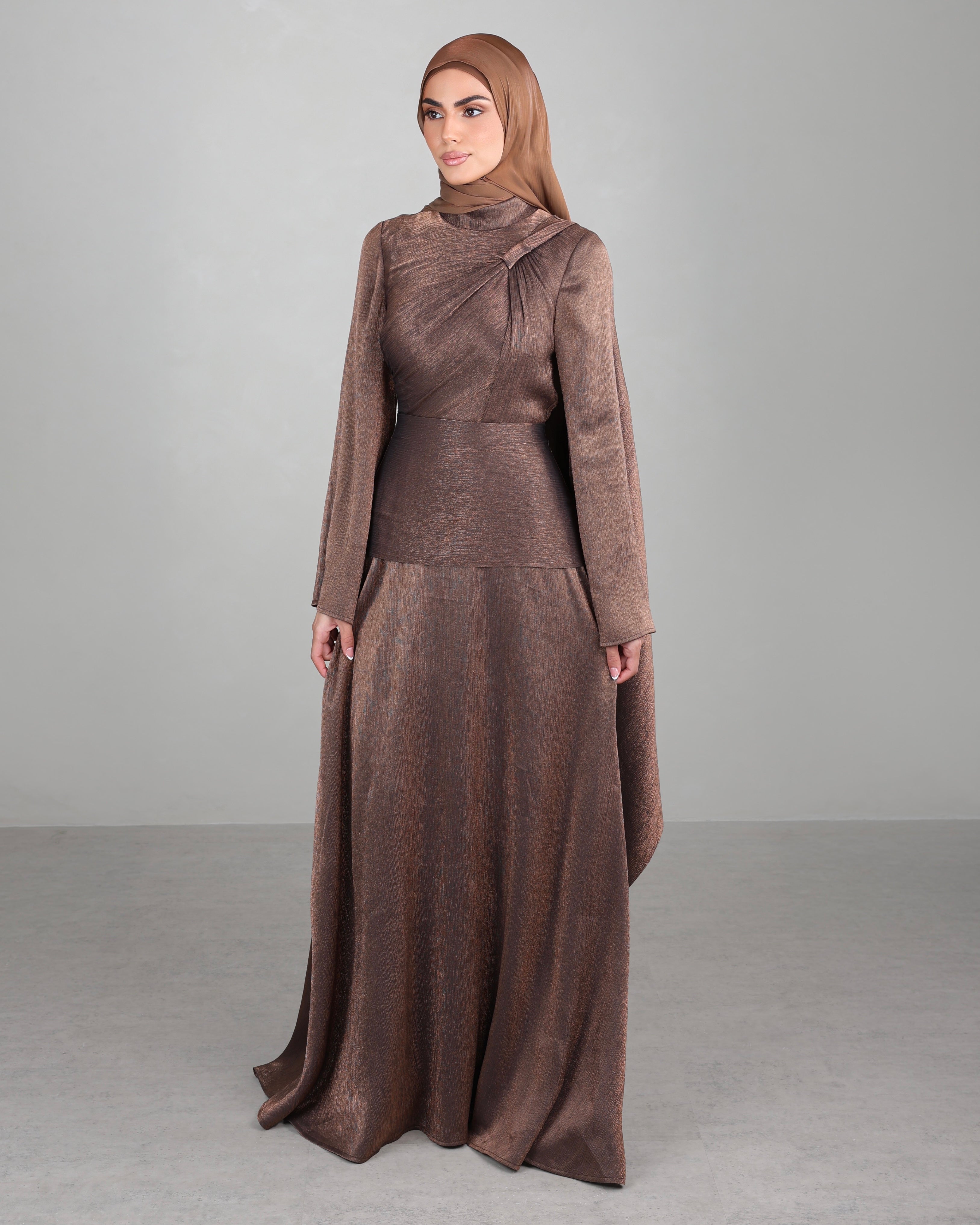 Yana Metallic Gown | Bronze
