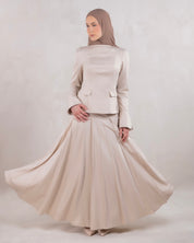 Amara Pleated Skirt | Oatmeal