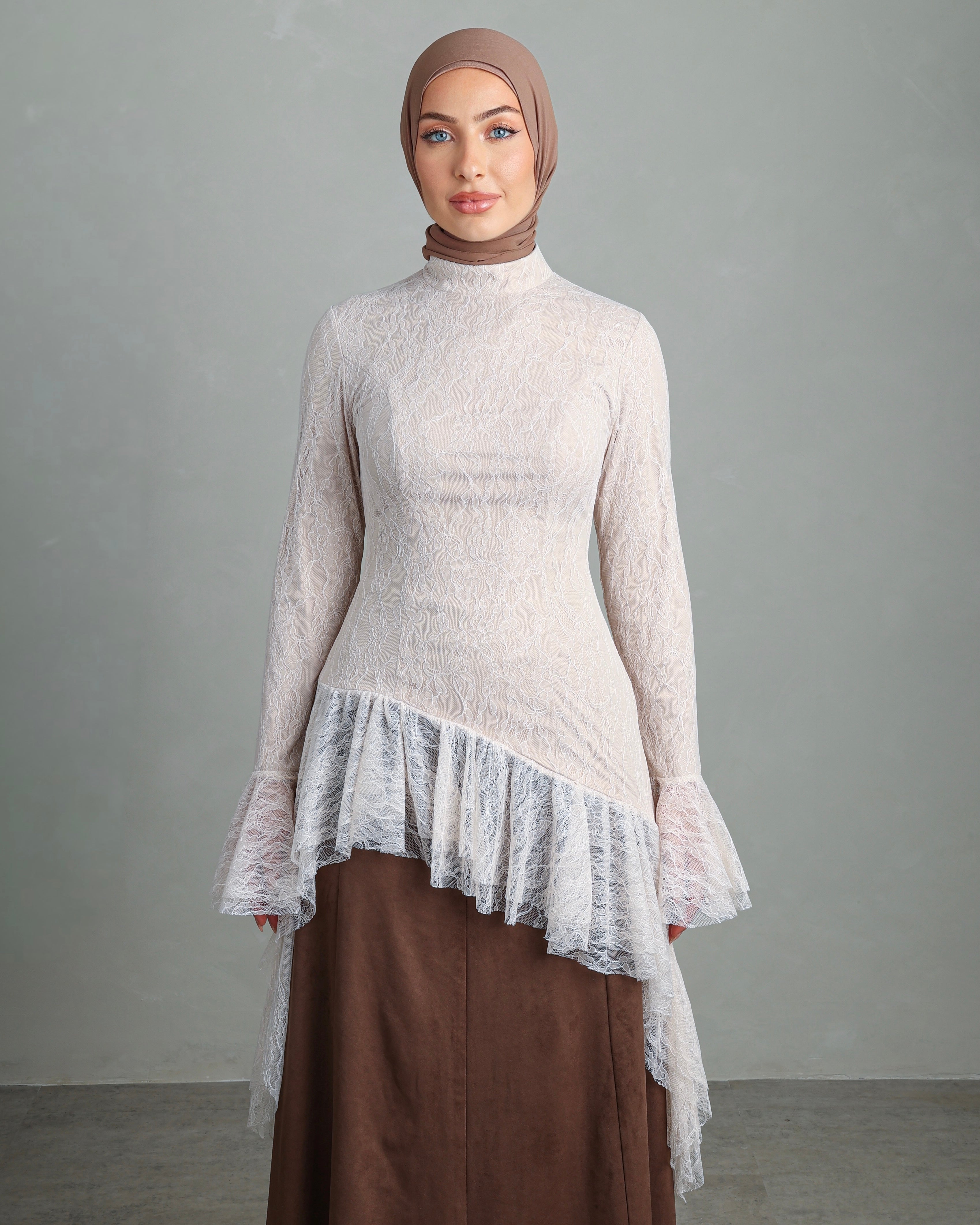 Nawal Ruffled Top | Lace