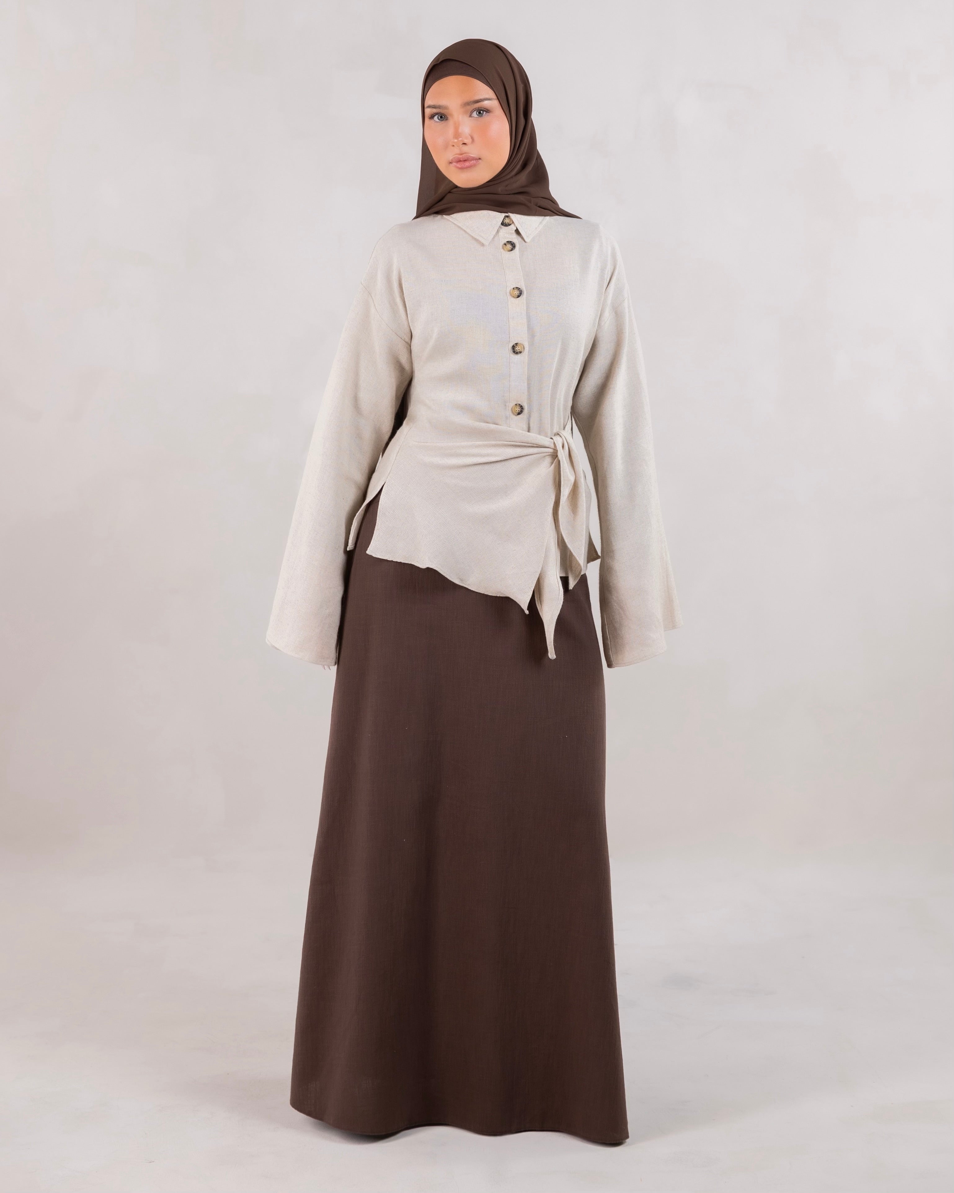 Sabreen Linen Wrap Shirt