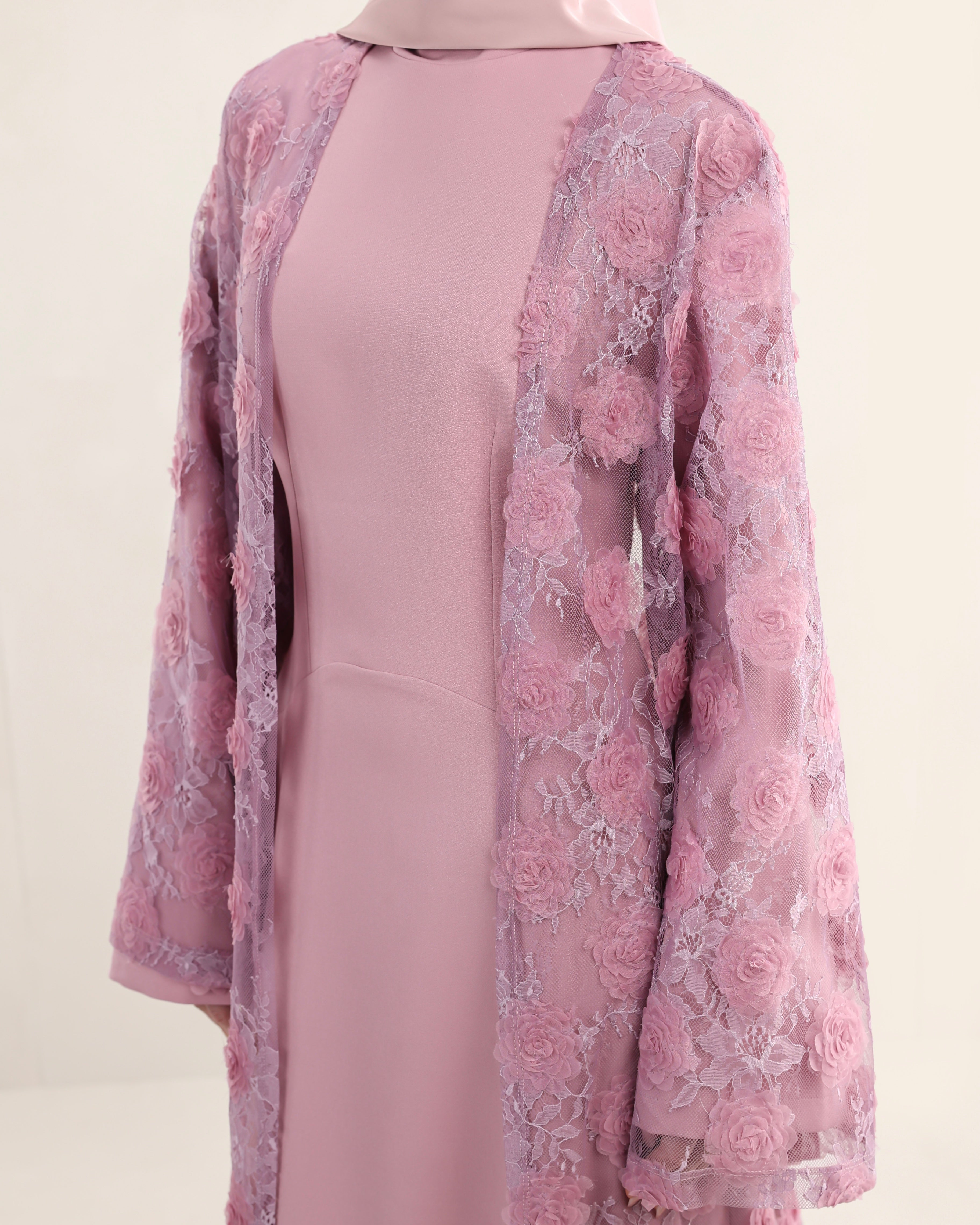 Wardeh Floral Abaya | Pink