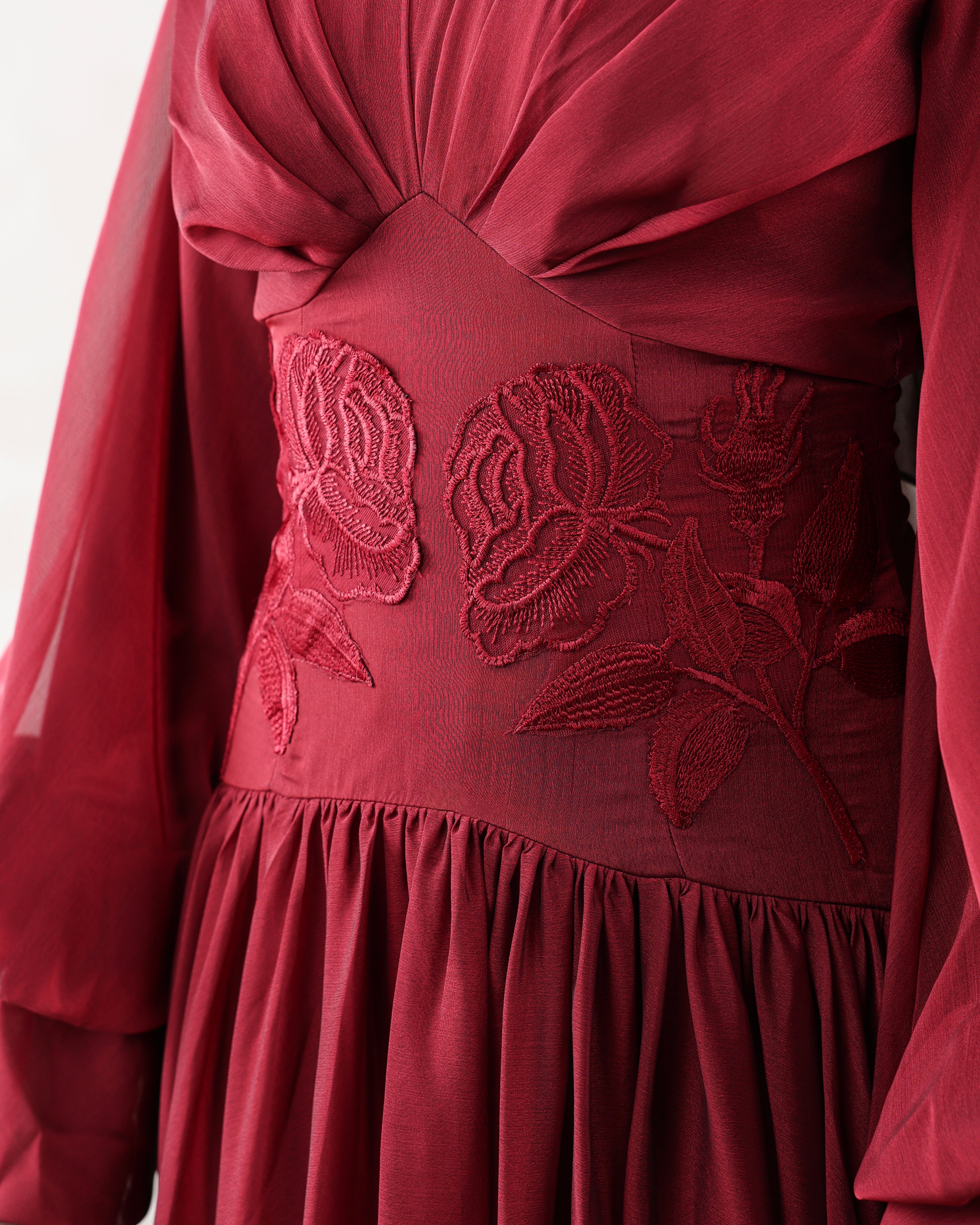 Hala Rose Gown | Burgundy