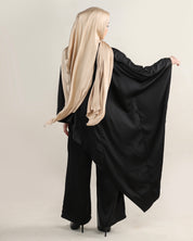 Luna Asymmetrical Drape Set | Noir