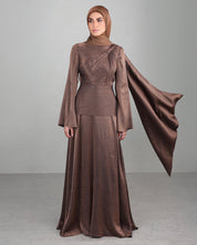 Yana Metallic Gown | Bronze