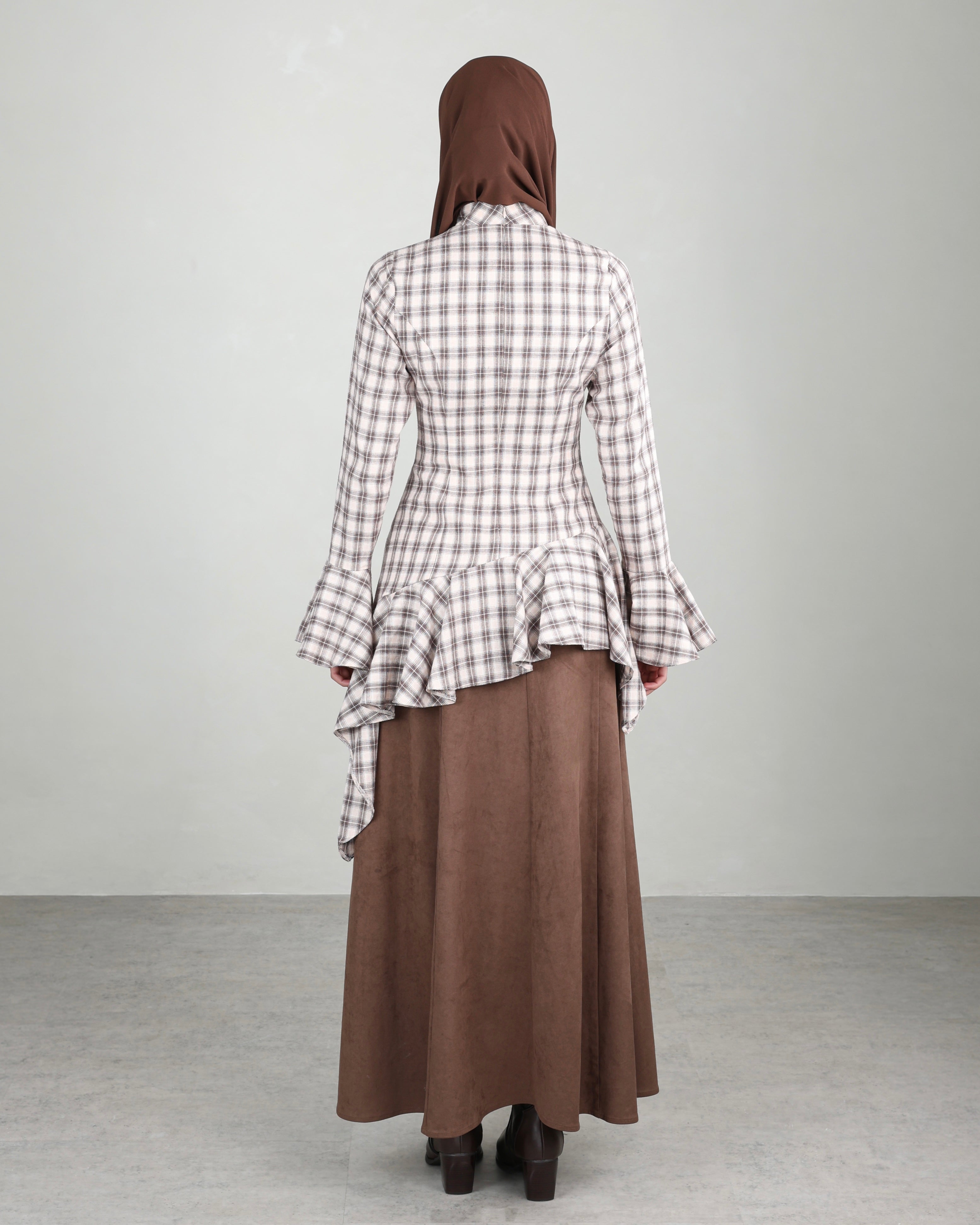 Nawal Ruffled Top | Plaid