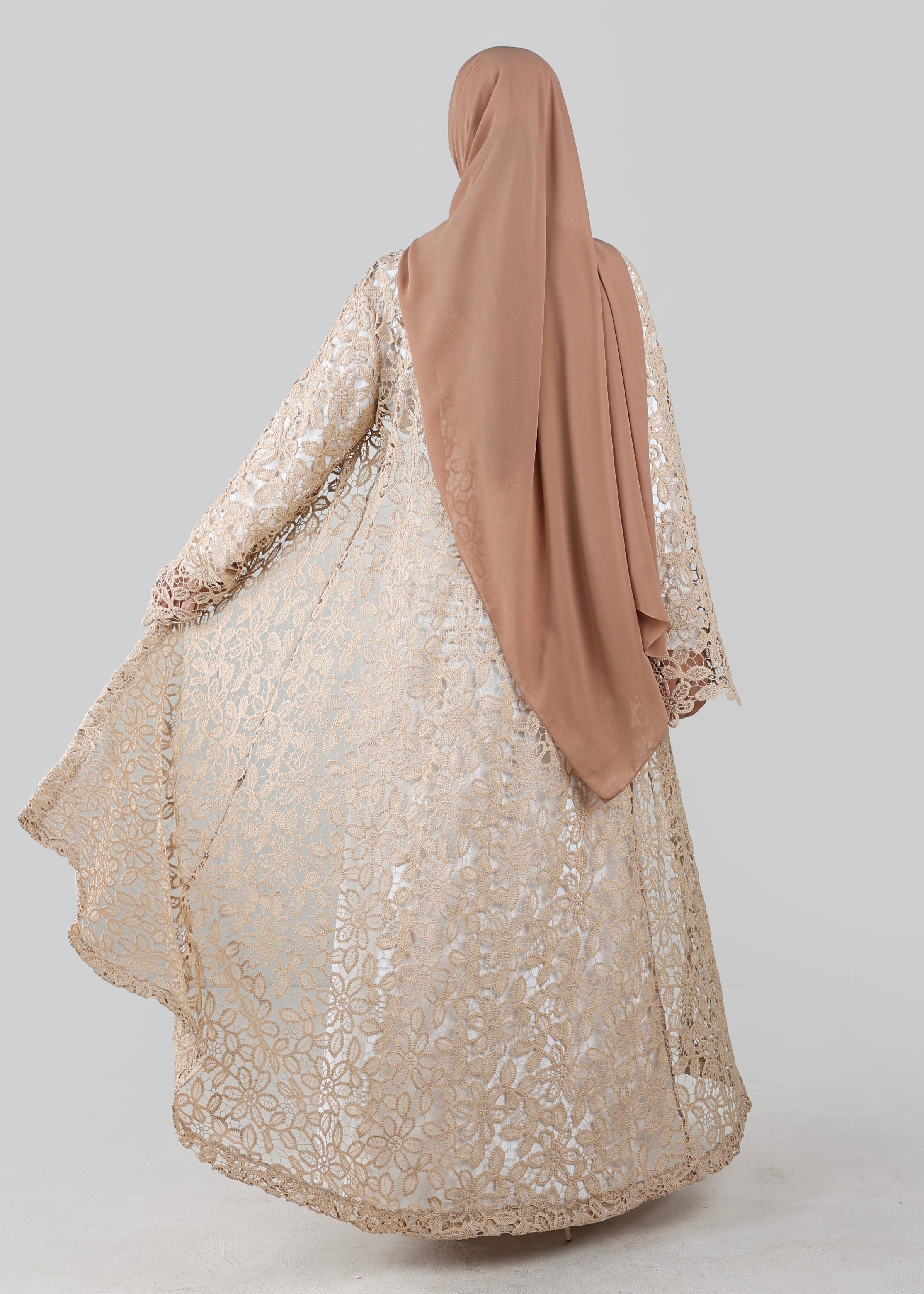 Catalina Crochet Abaya | Khaki