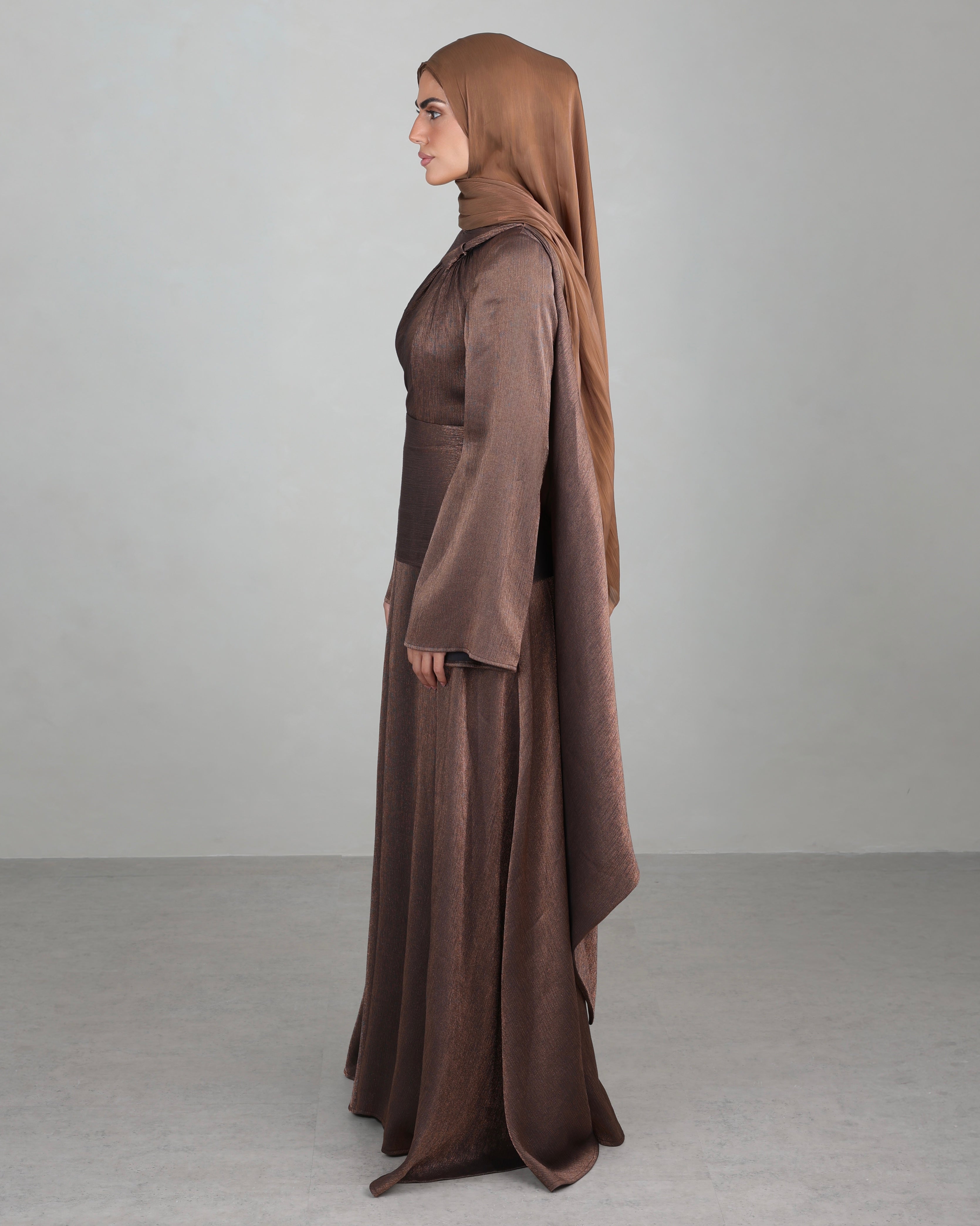 Yana Metallic Gown | Bronze