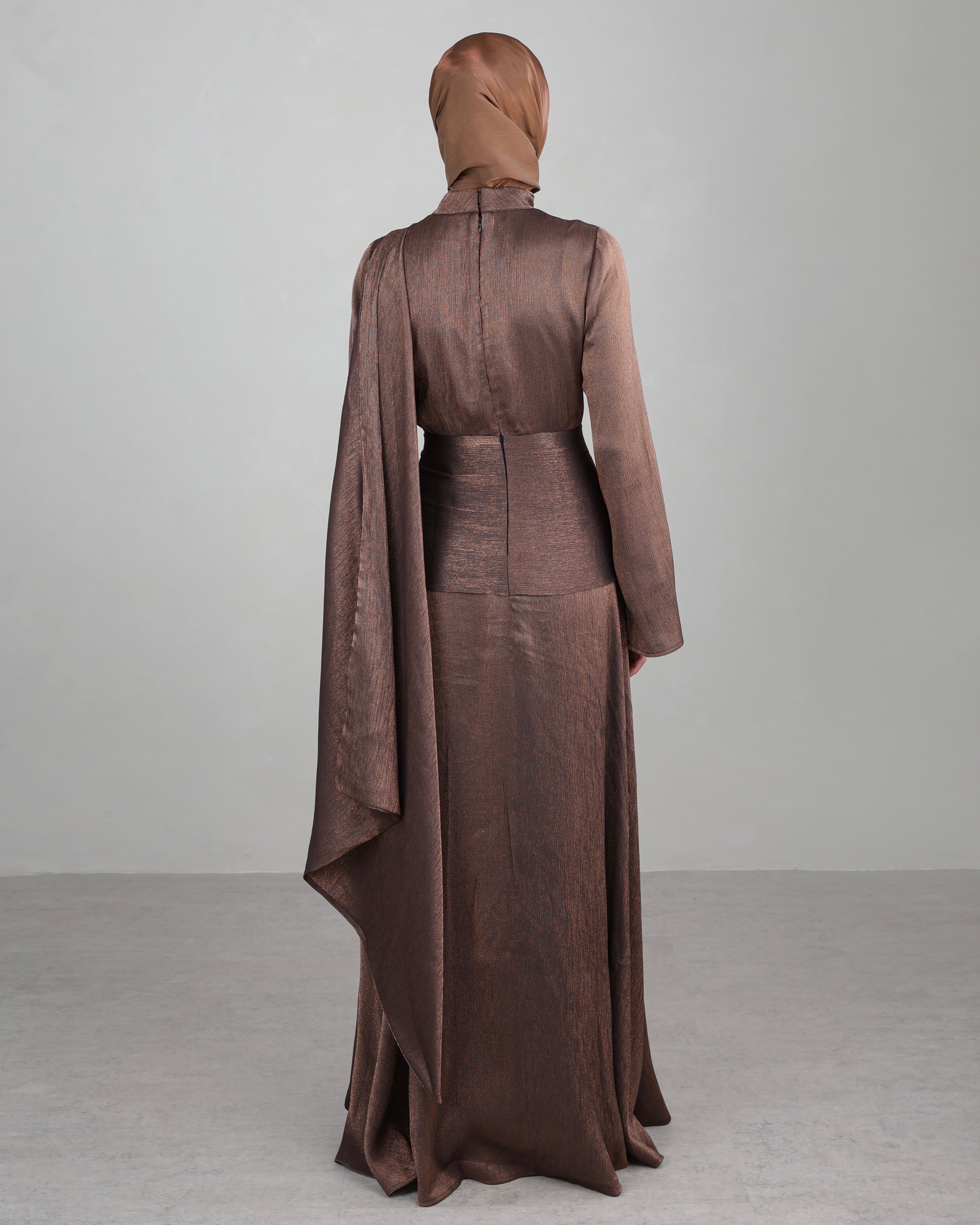 Yana Metallic Gown | Bronze