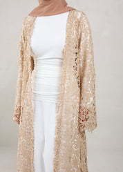 Catalina Crochet Abaya | Khaki