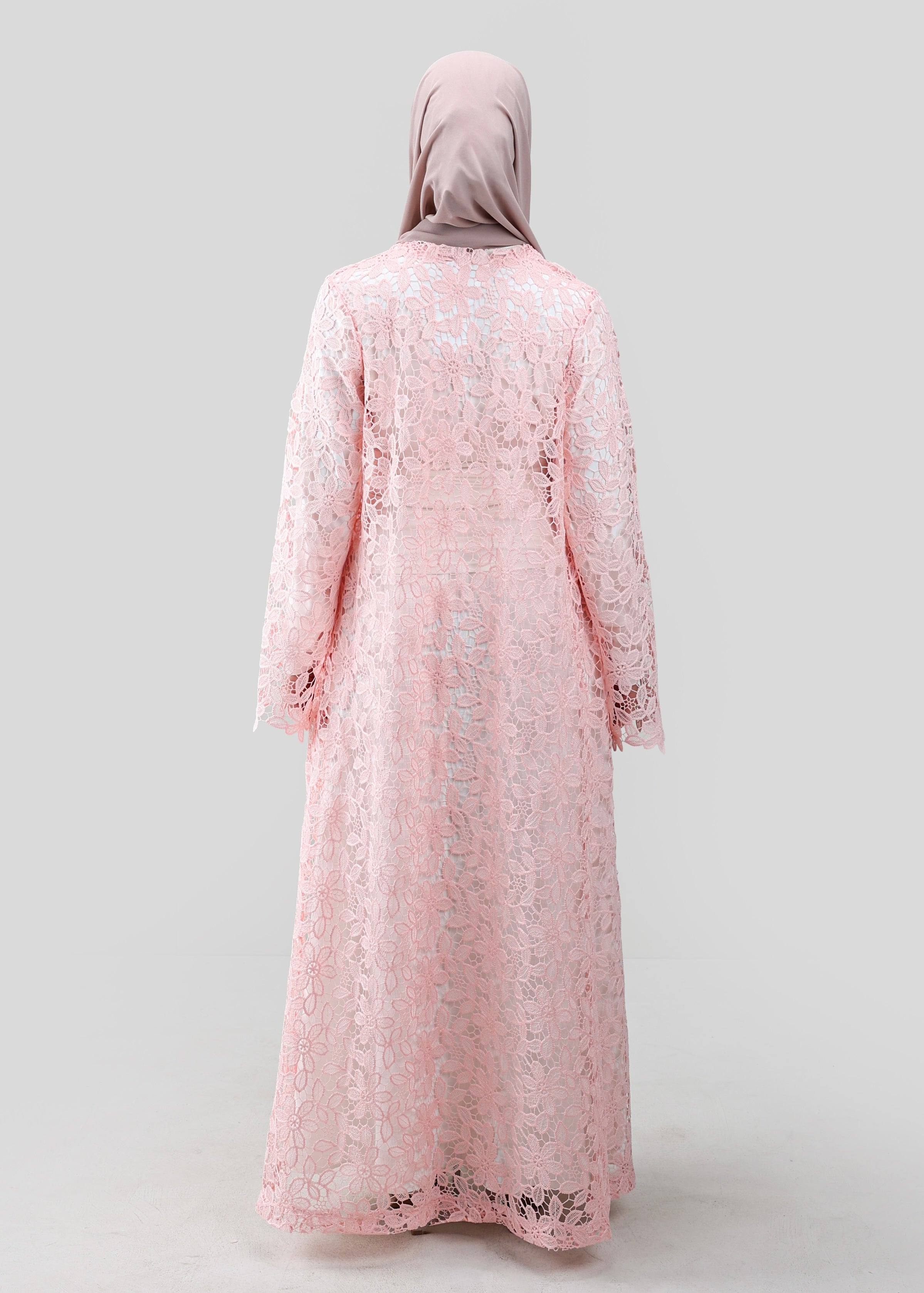Catalina Crochet Abaya | Pink