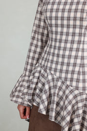 Nawal Ruffled Top | Plaid
