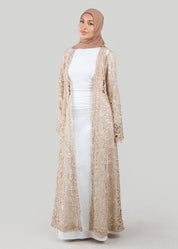 Catalina Crochet Abaya | Khaki