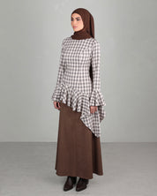 Nawal Ruffled Top | Plaid