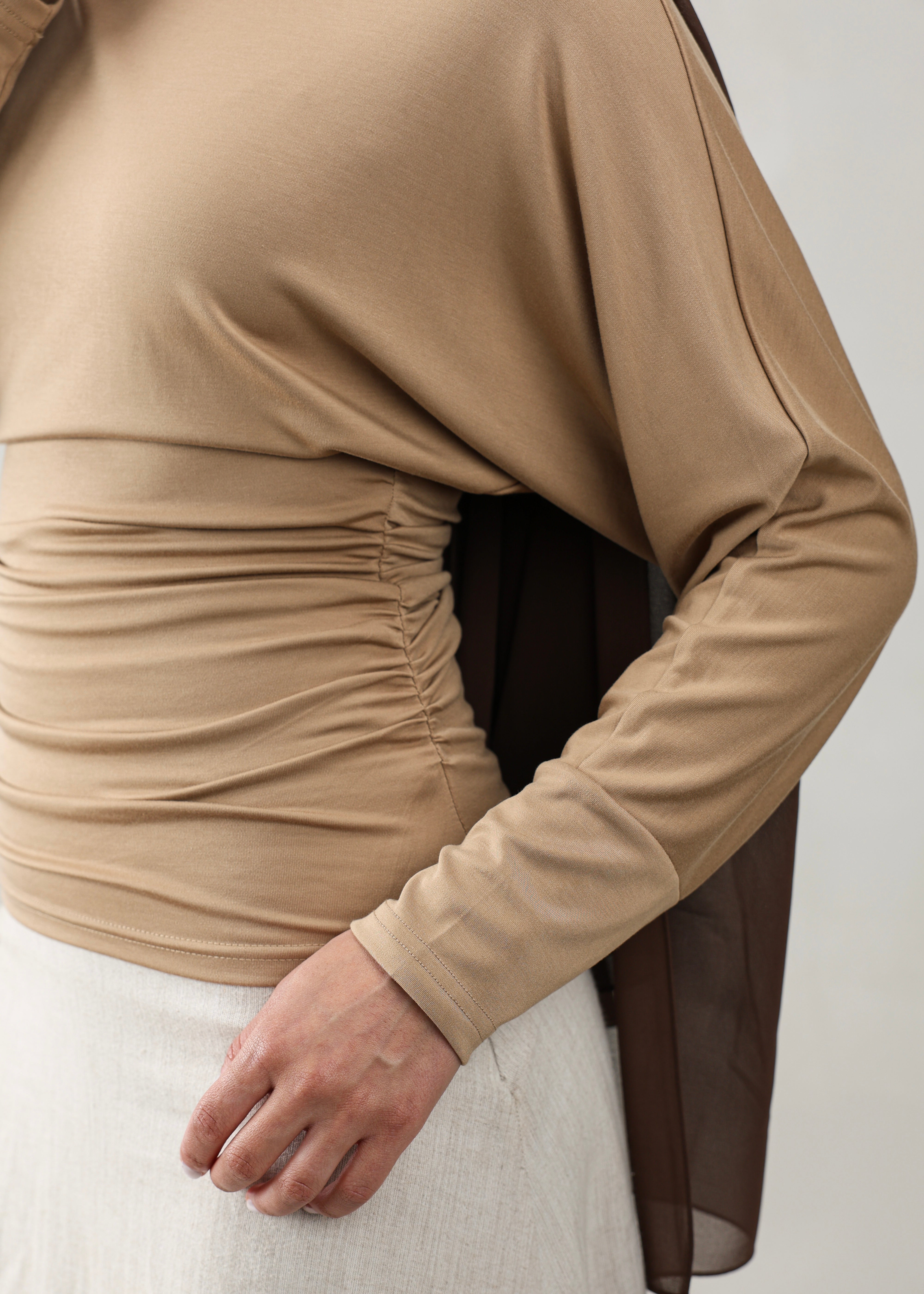 Naomi Batwing Top | Hazelnut