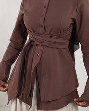 Hana Wrap Shirt | Chocolate