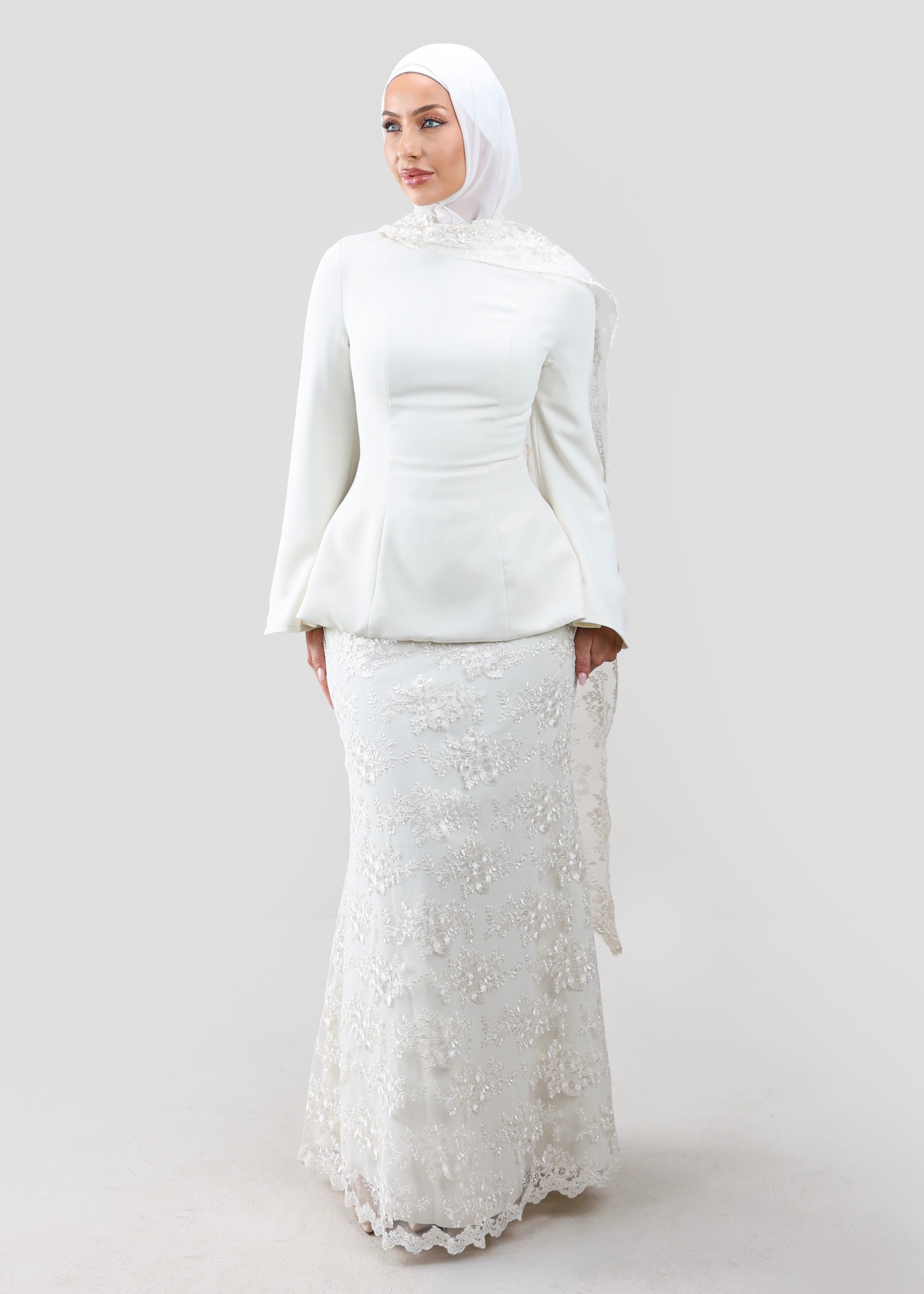 Bella Veil Peplum | Ivory