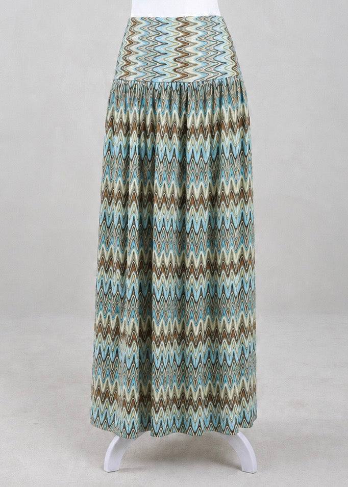 Zeena Chevron Skirt | Azure