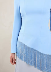 Iman Fringe Tunic | Blue