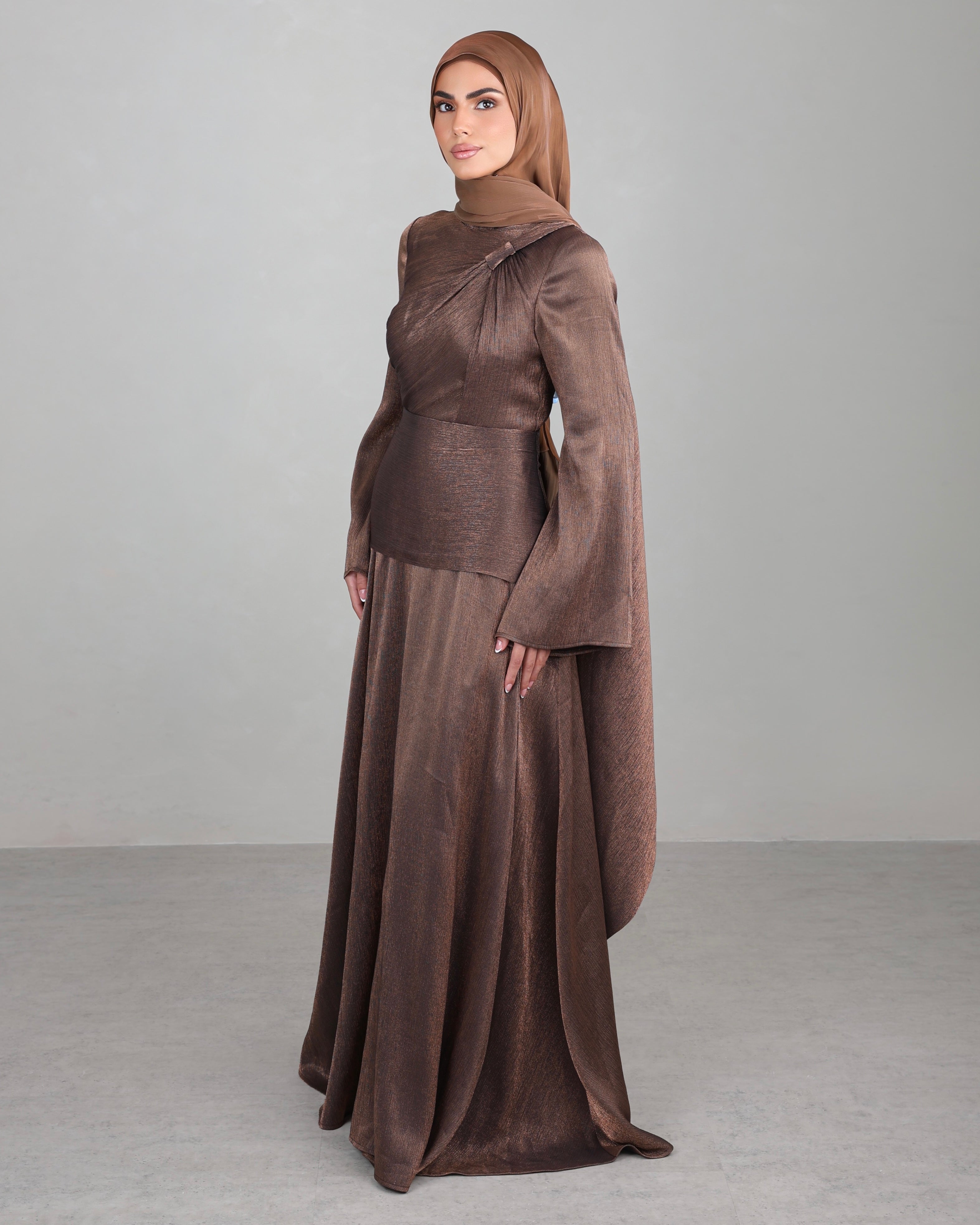 Yana Metallic Gown | Bronze