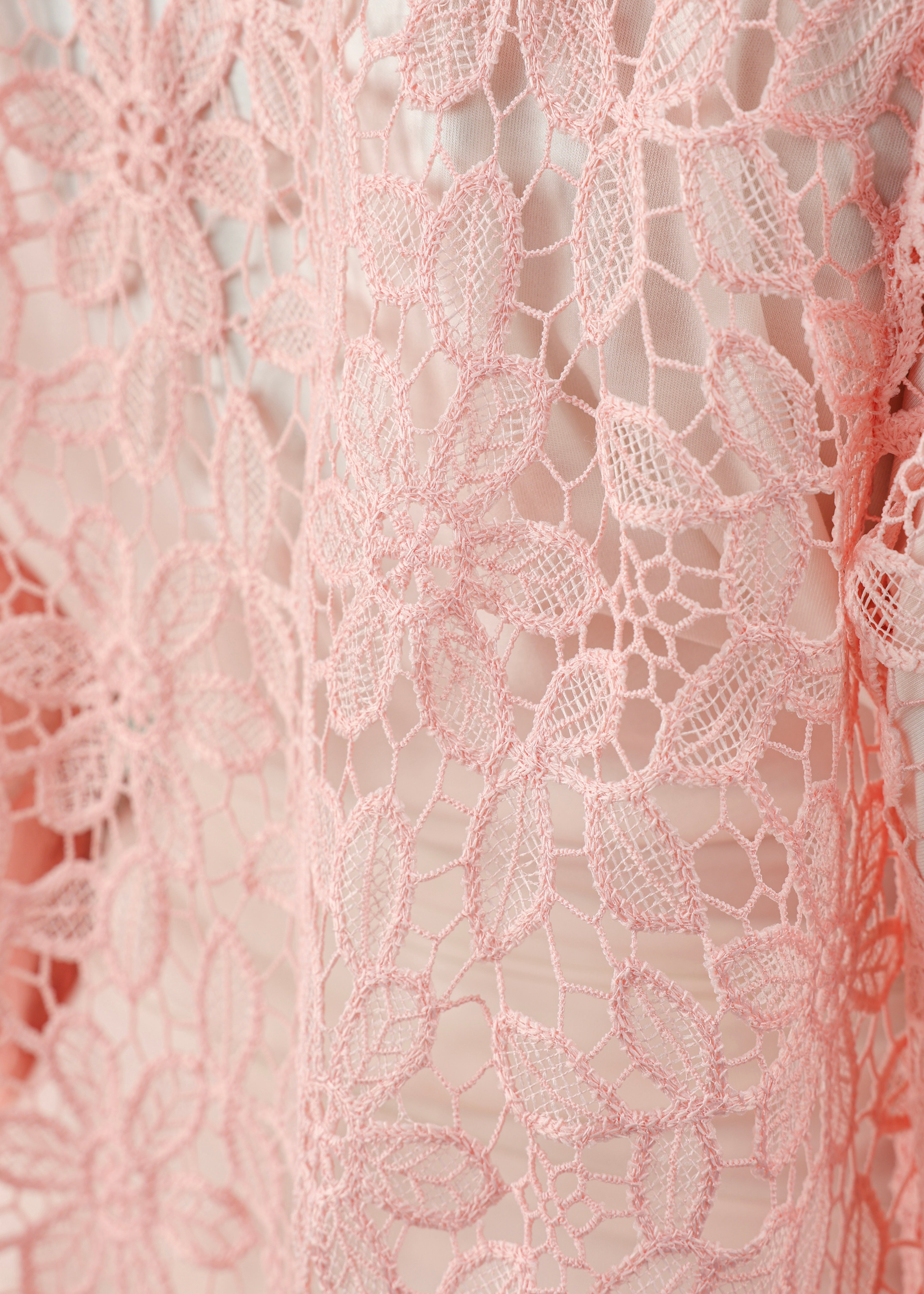 Catalina Crochet Abaya | Pink