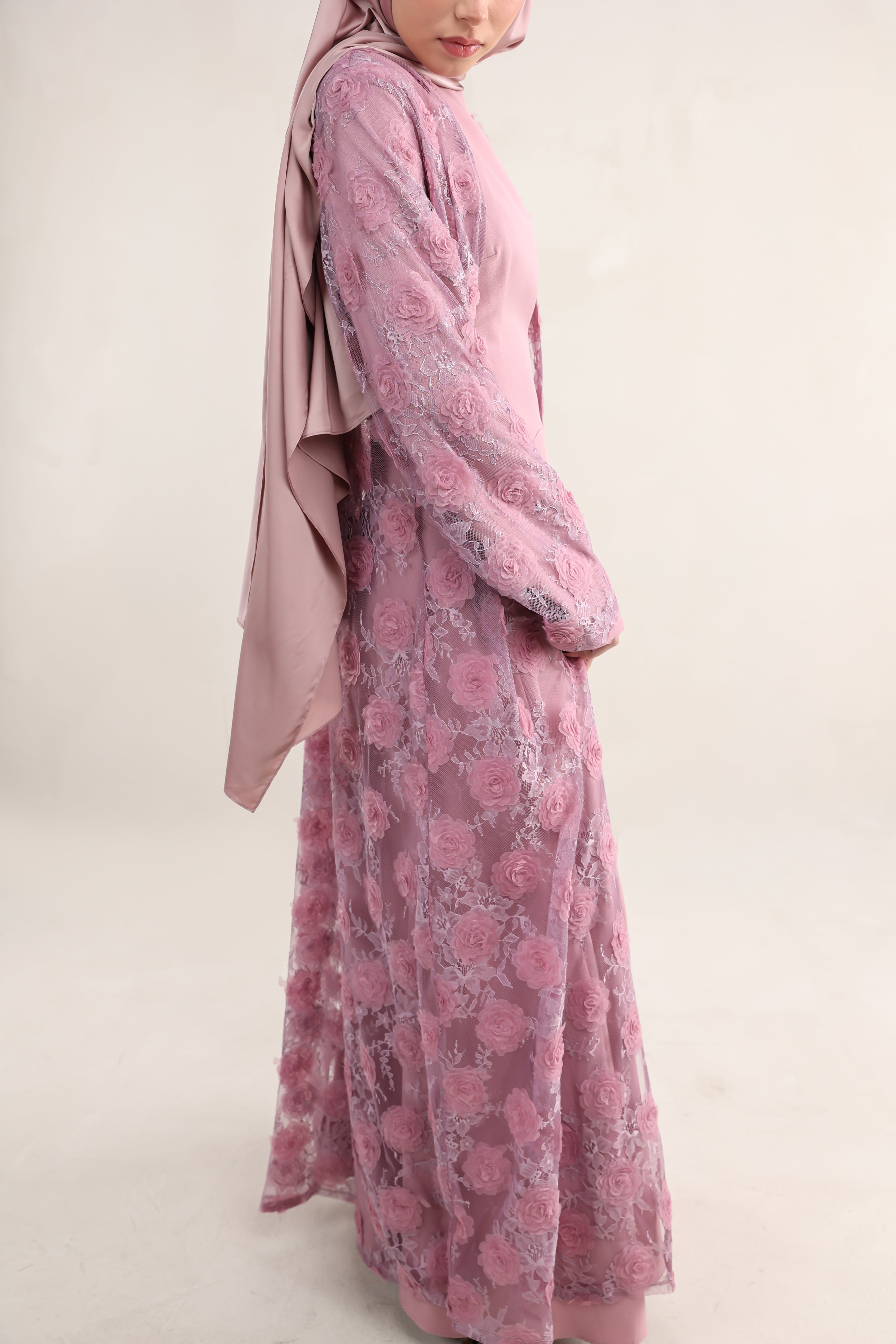 Wardeh Floral Abaya | Pink
