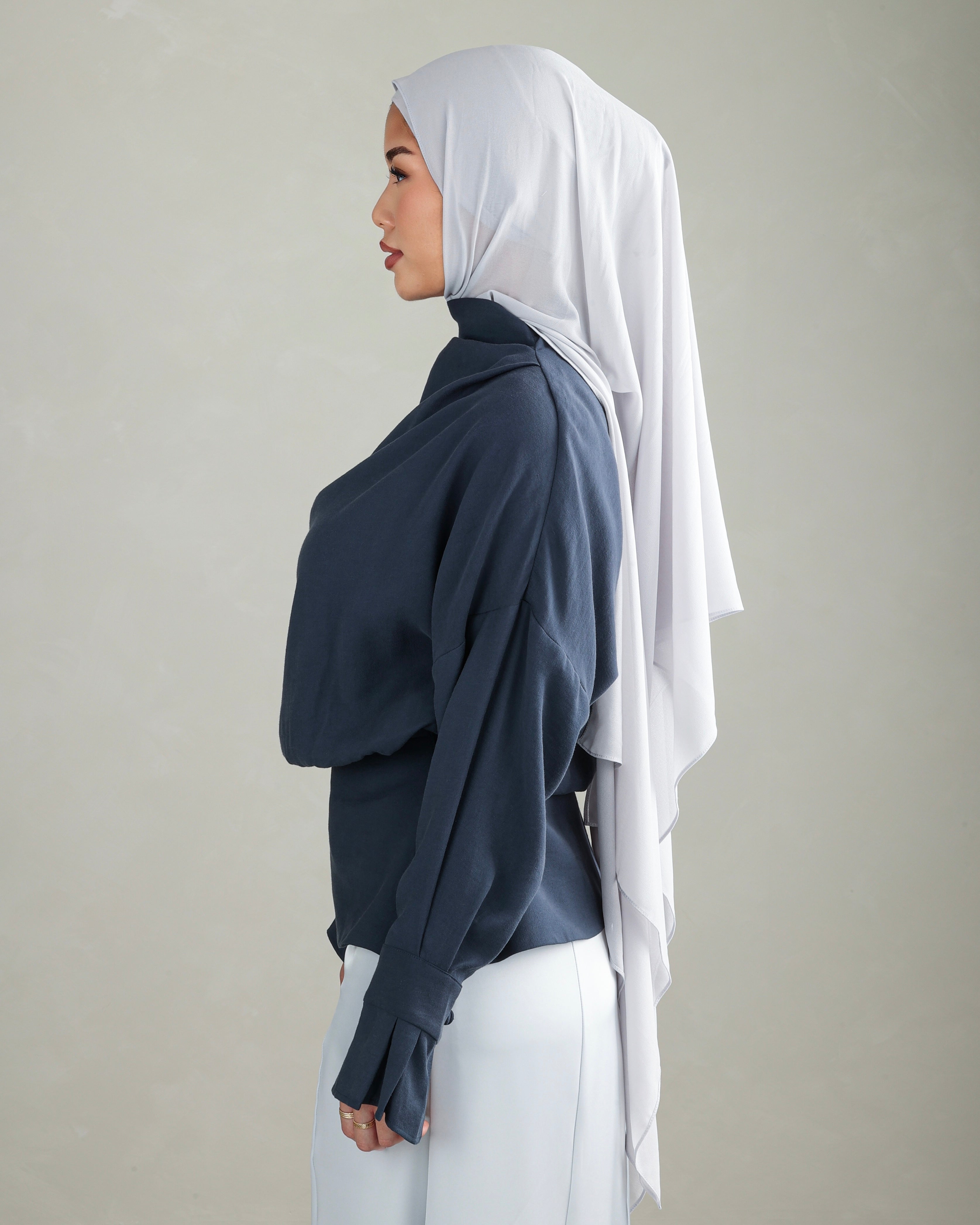 Sana Draped Top | Navy