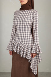 Nawal Ruffled Top | Plaid