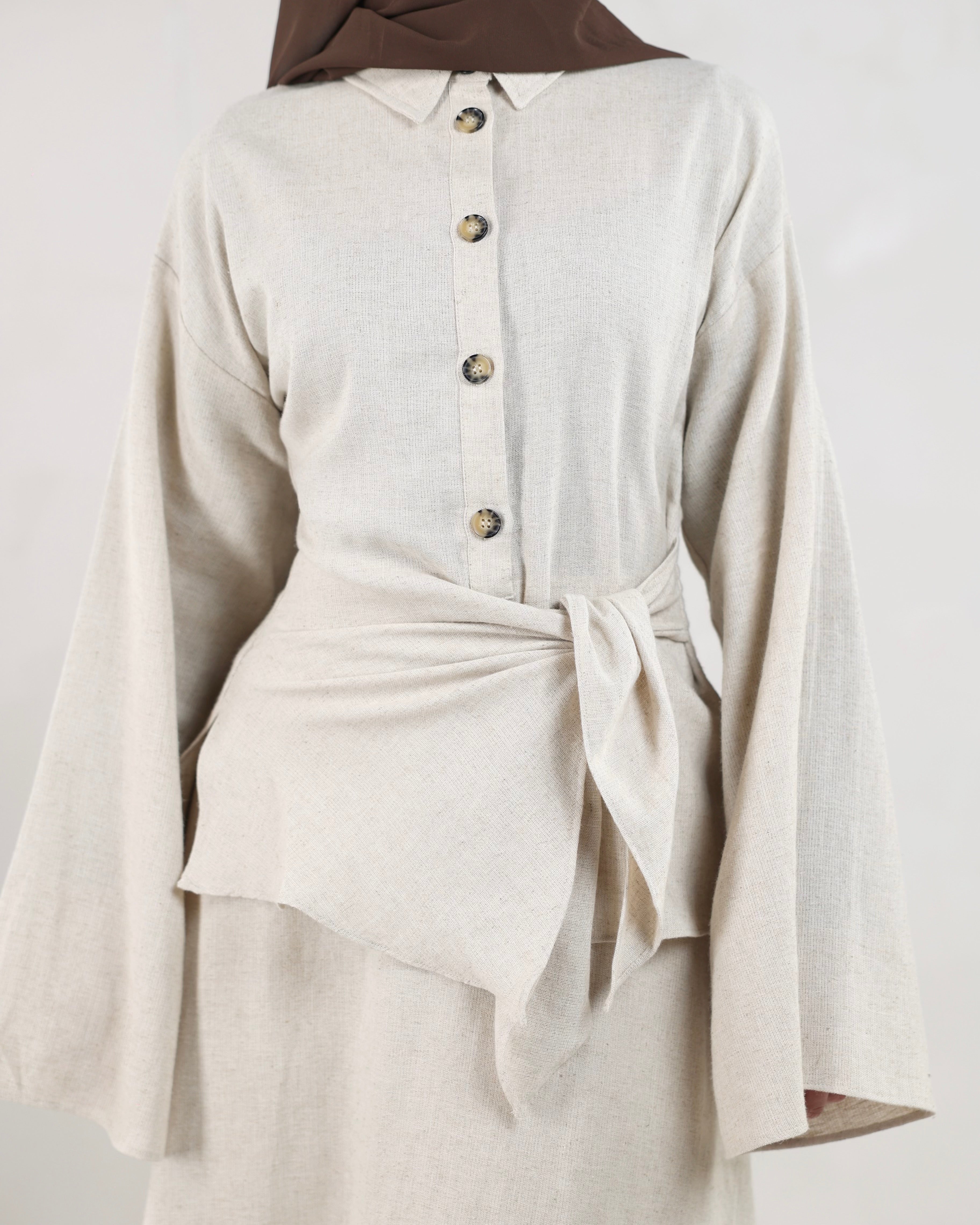 Sabreen Linen Wrap Shirt