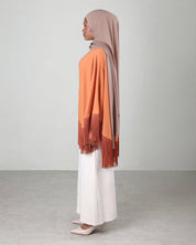 Lara Fringe Cape | Terracotta