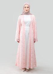 Catalina Crochet Abaya | Pink