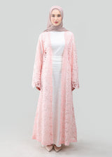 Catalina Crochet Abaya | Pink