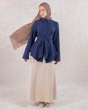 Hana Wrap Shirt | Denim Blue