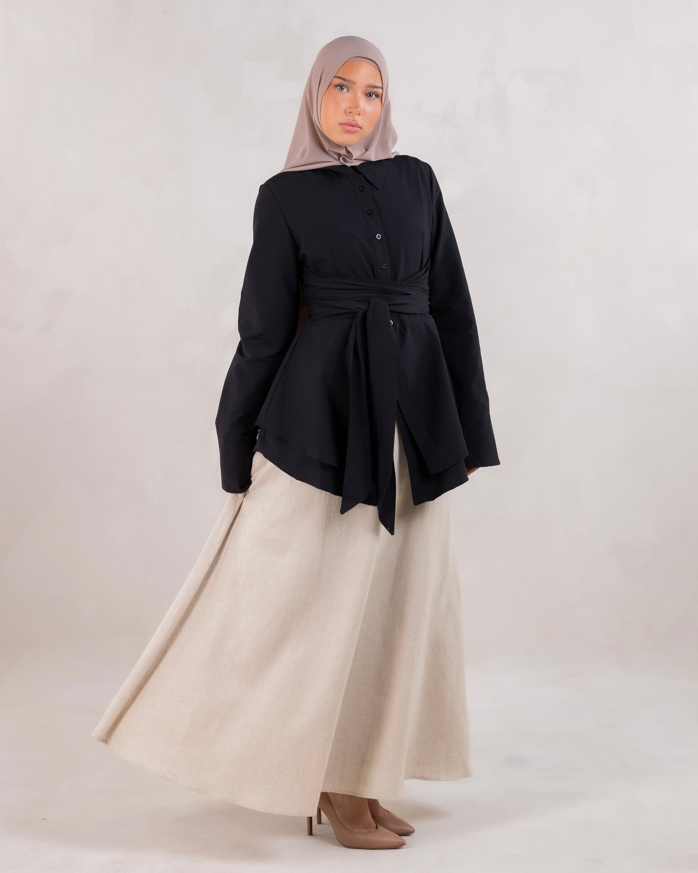 Hana Wrap Shirt | Noir