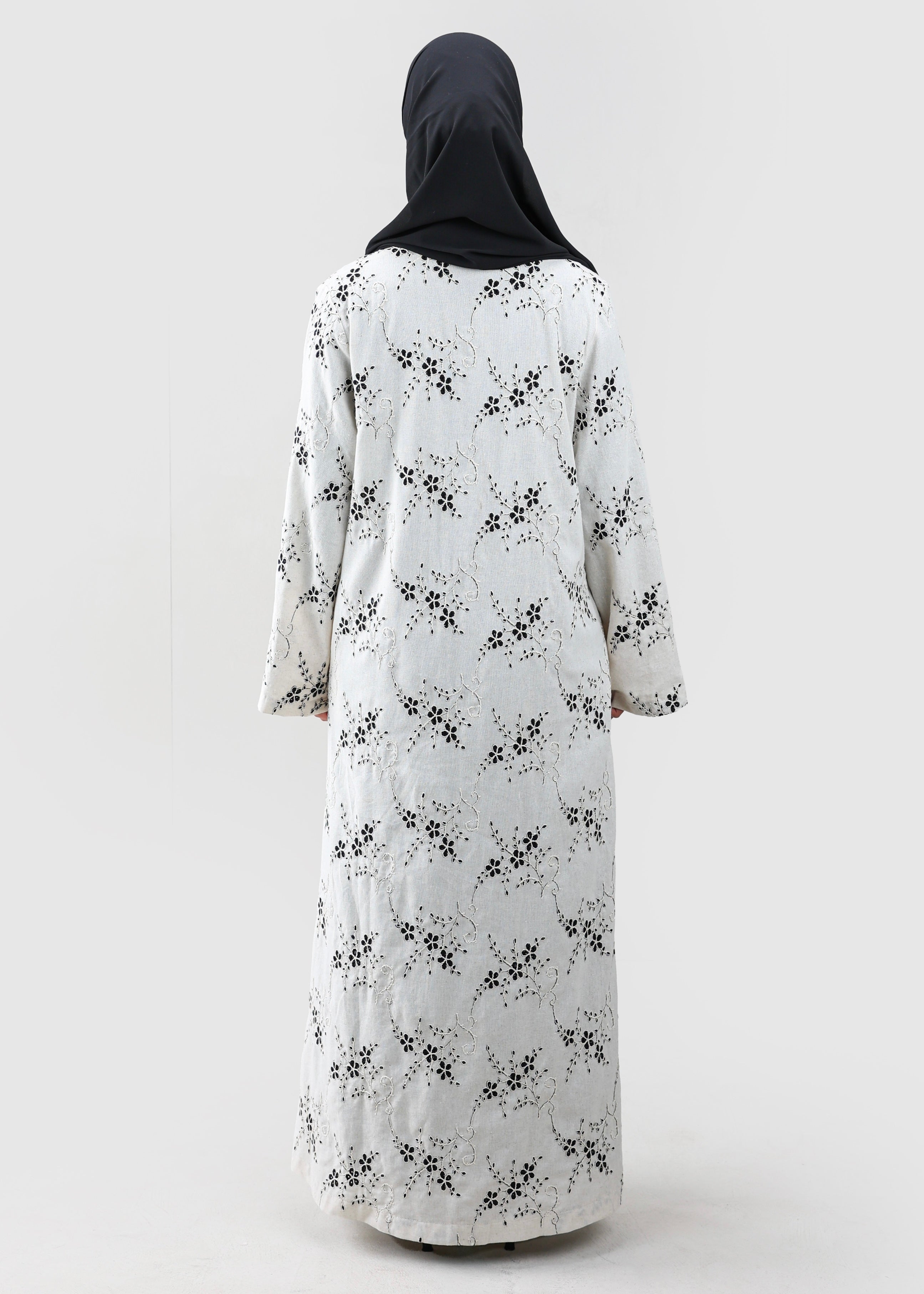 Lamees Linen Embroidered Abaya