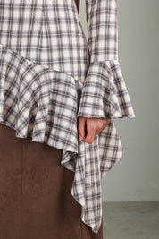 Nawal Ruffled Top | Plaid