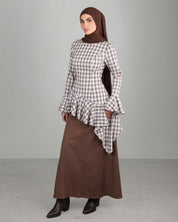 Nawal Ruffled Top | Plaid