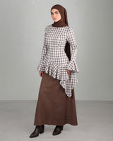 Nawal Ruffled Top | Plaid