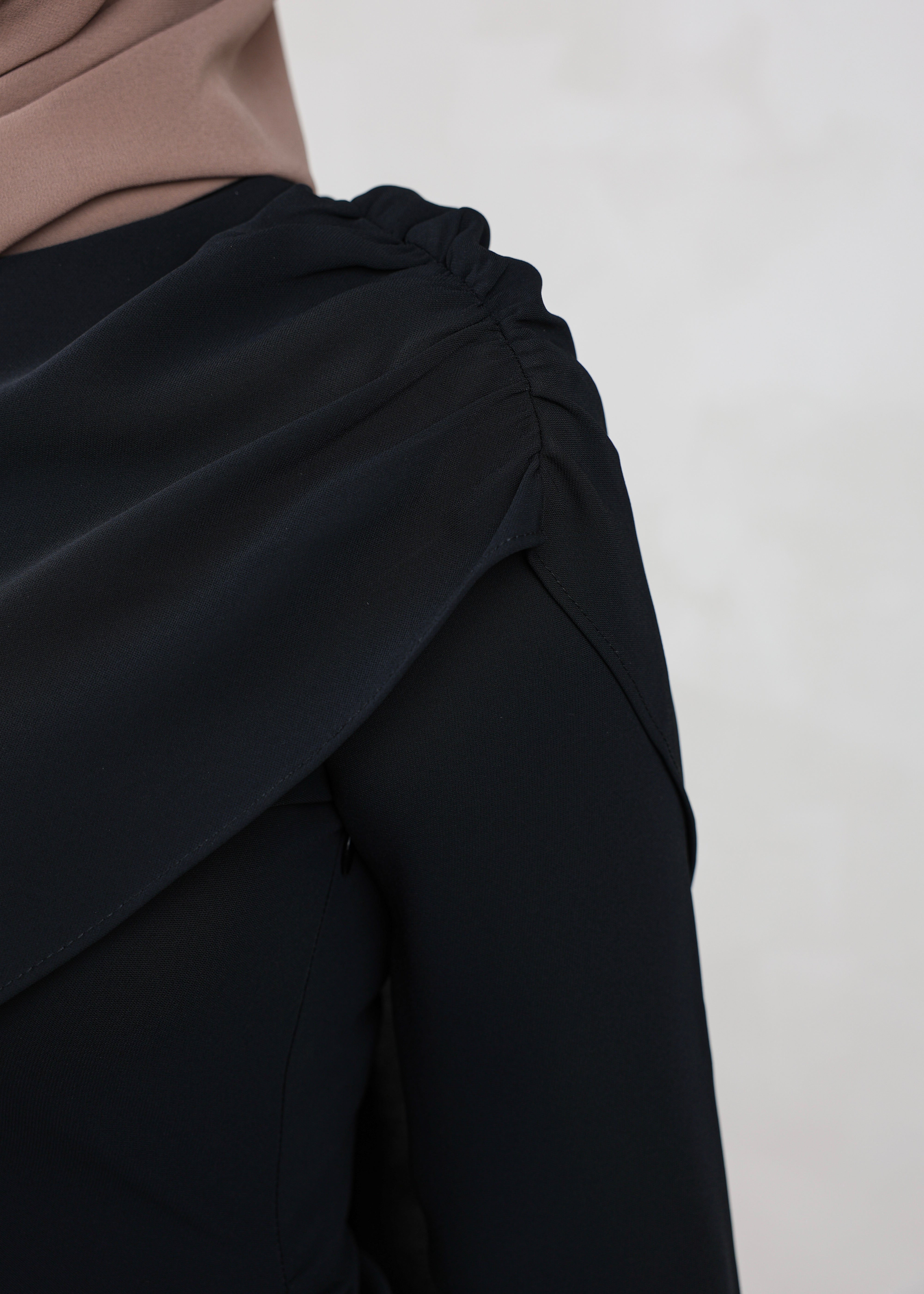 Aleen Asymmetrical Cape Tunic | Noir