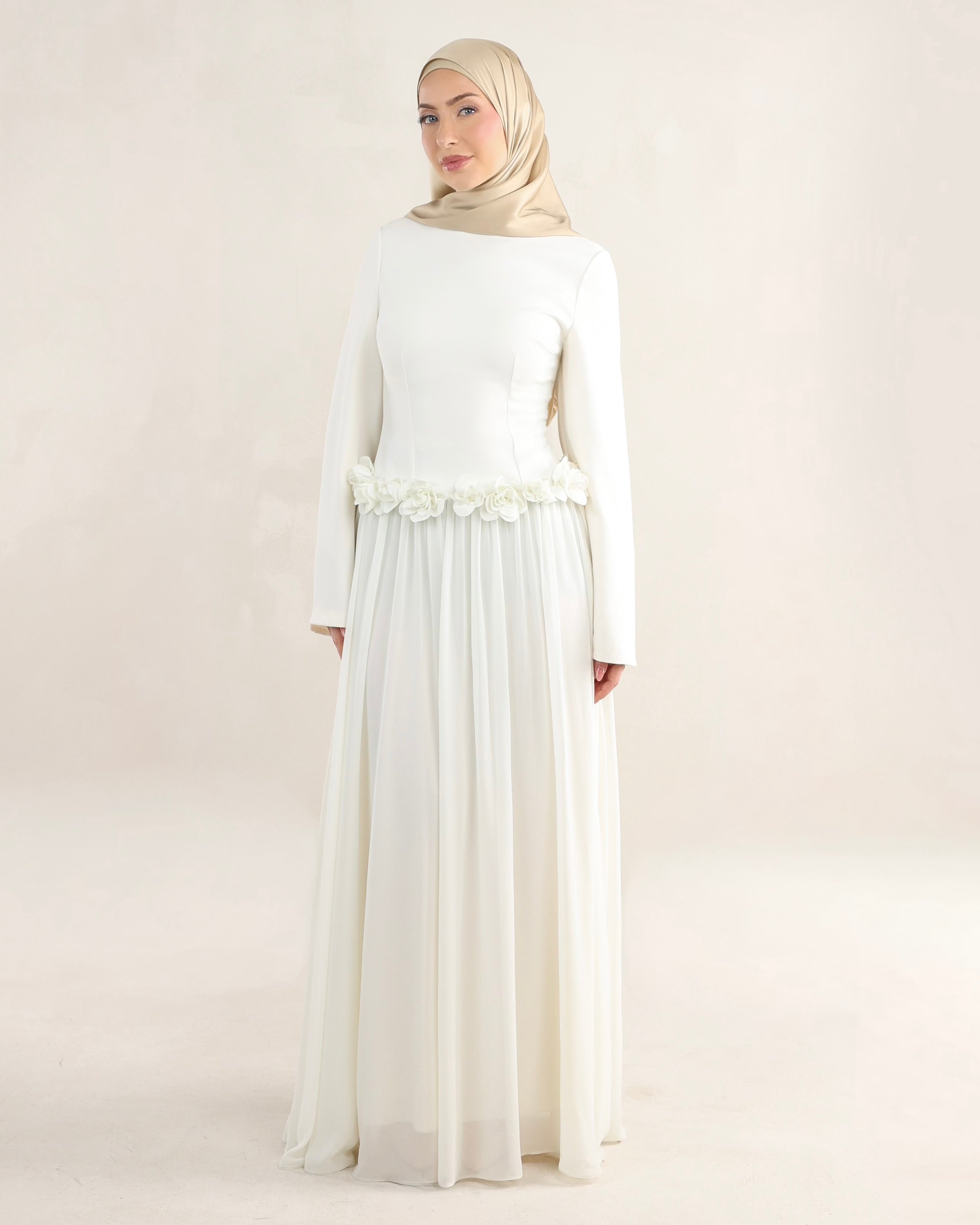 Amaya Flowerfall Gown | Ivory
