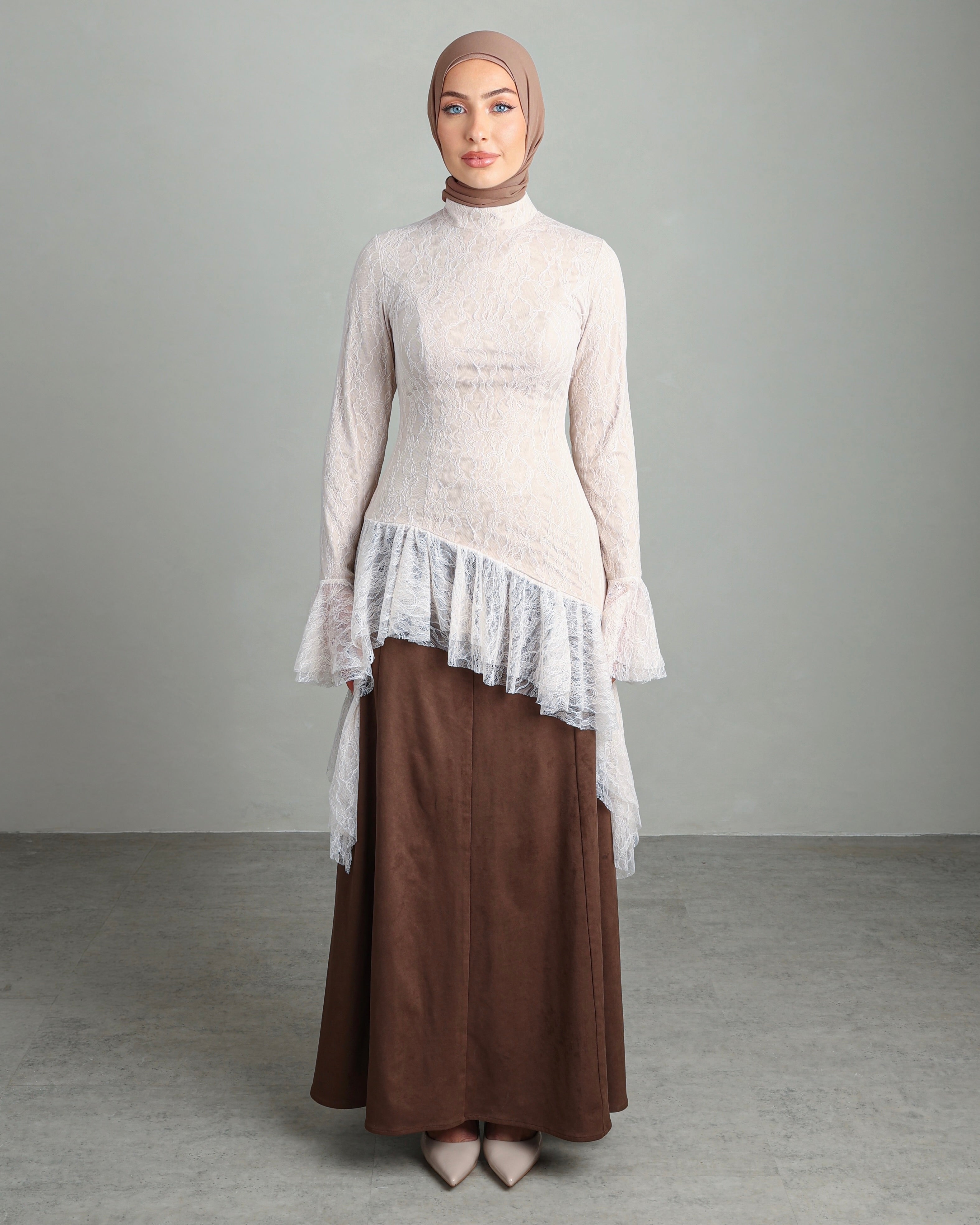 Nawal Ruffled Top | Lace