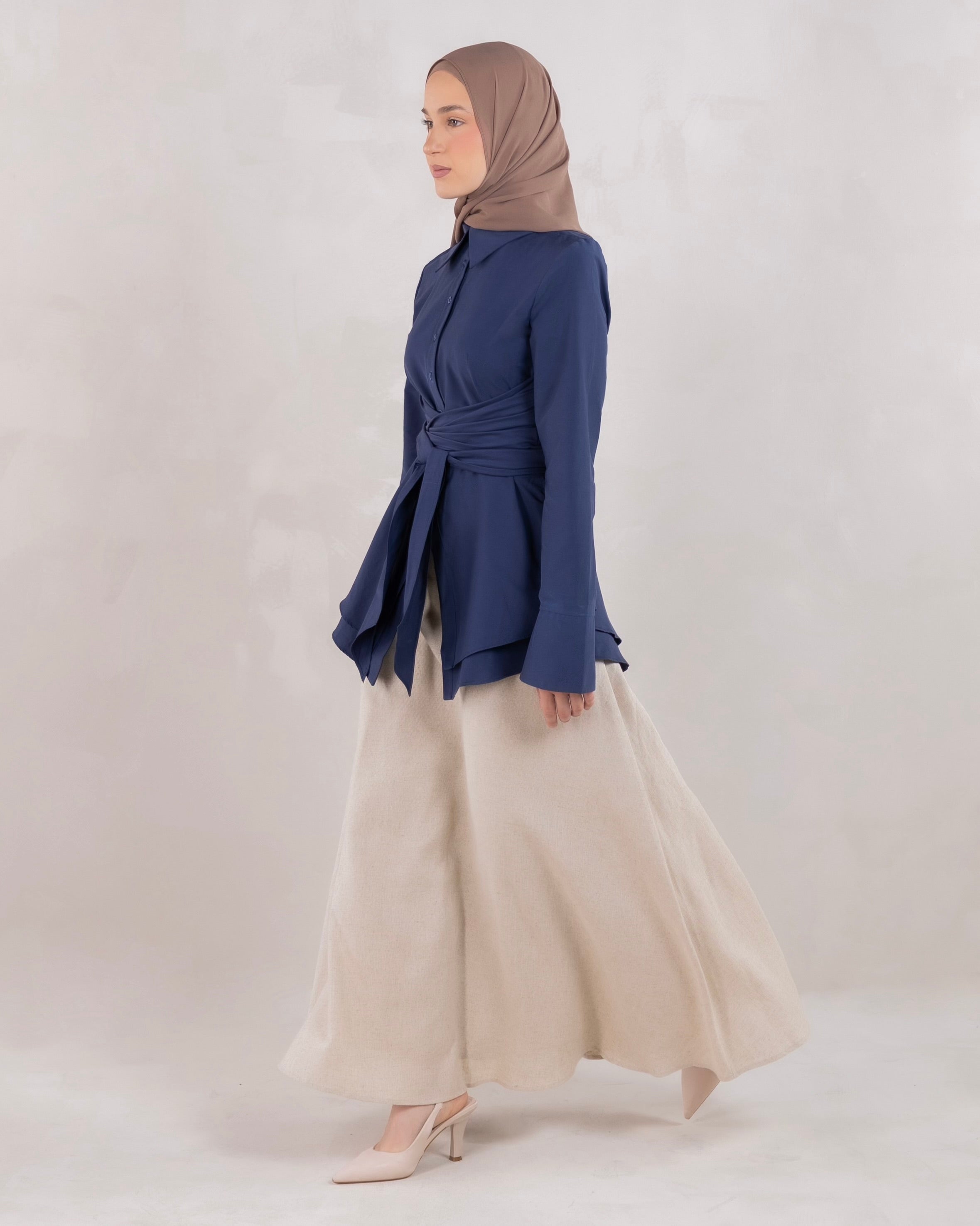 Hana Wrap Shirt | Denim Blue