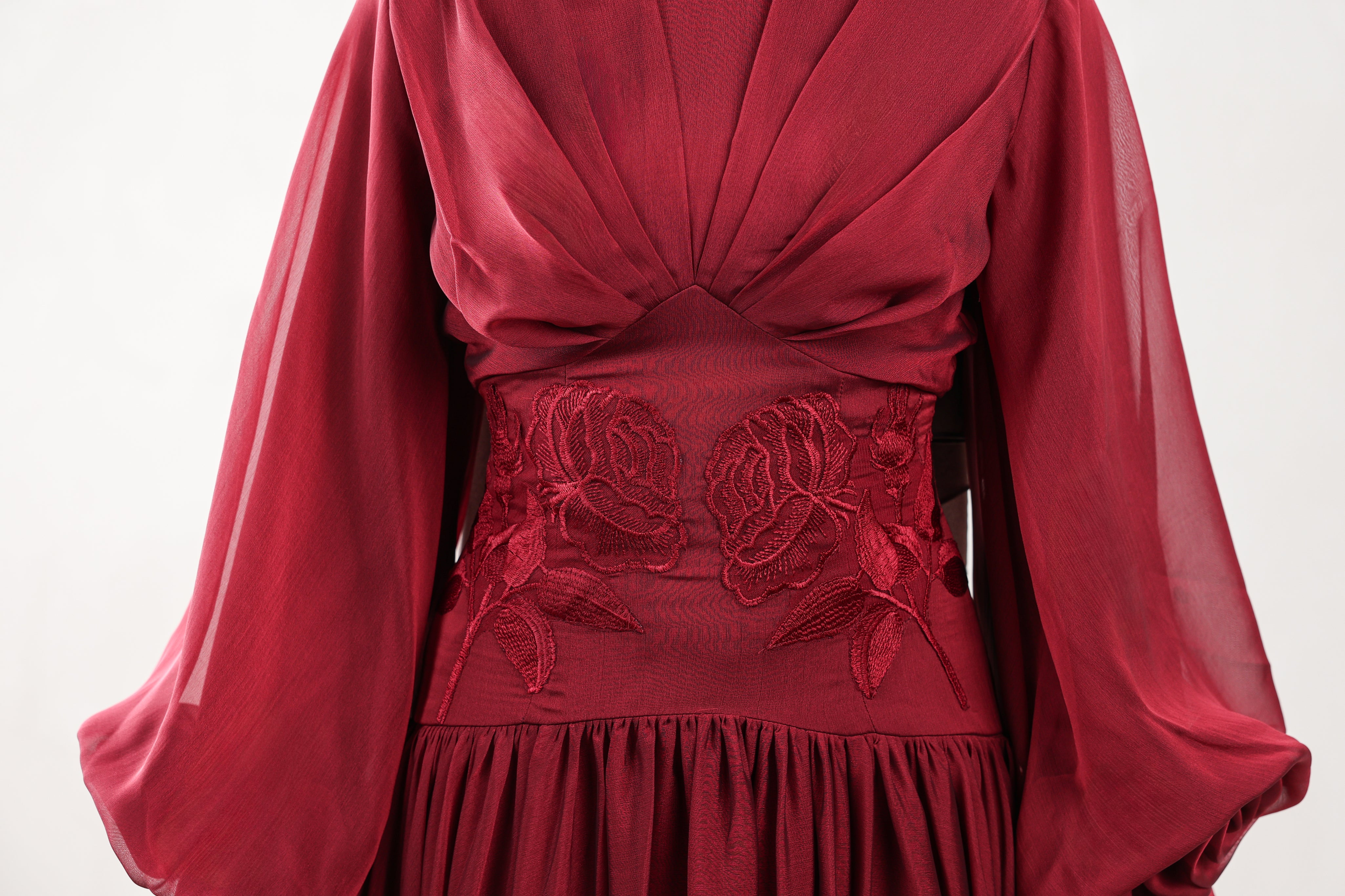 Hala Rose Gown | Burgundy