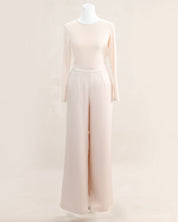 Luna Asymmetrical Drape Set | Cream