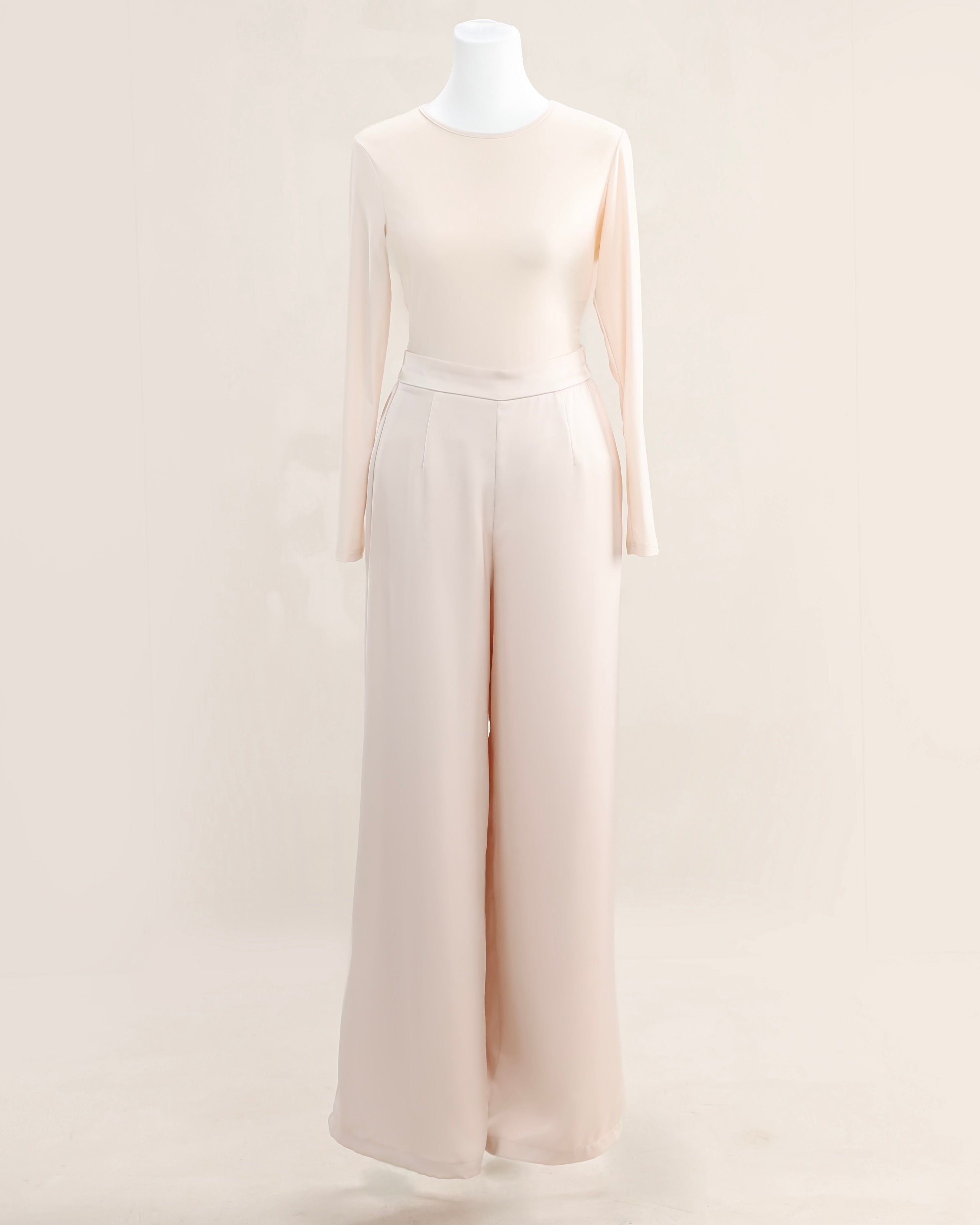 Luna Asymmetrical Drape Set | Cream