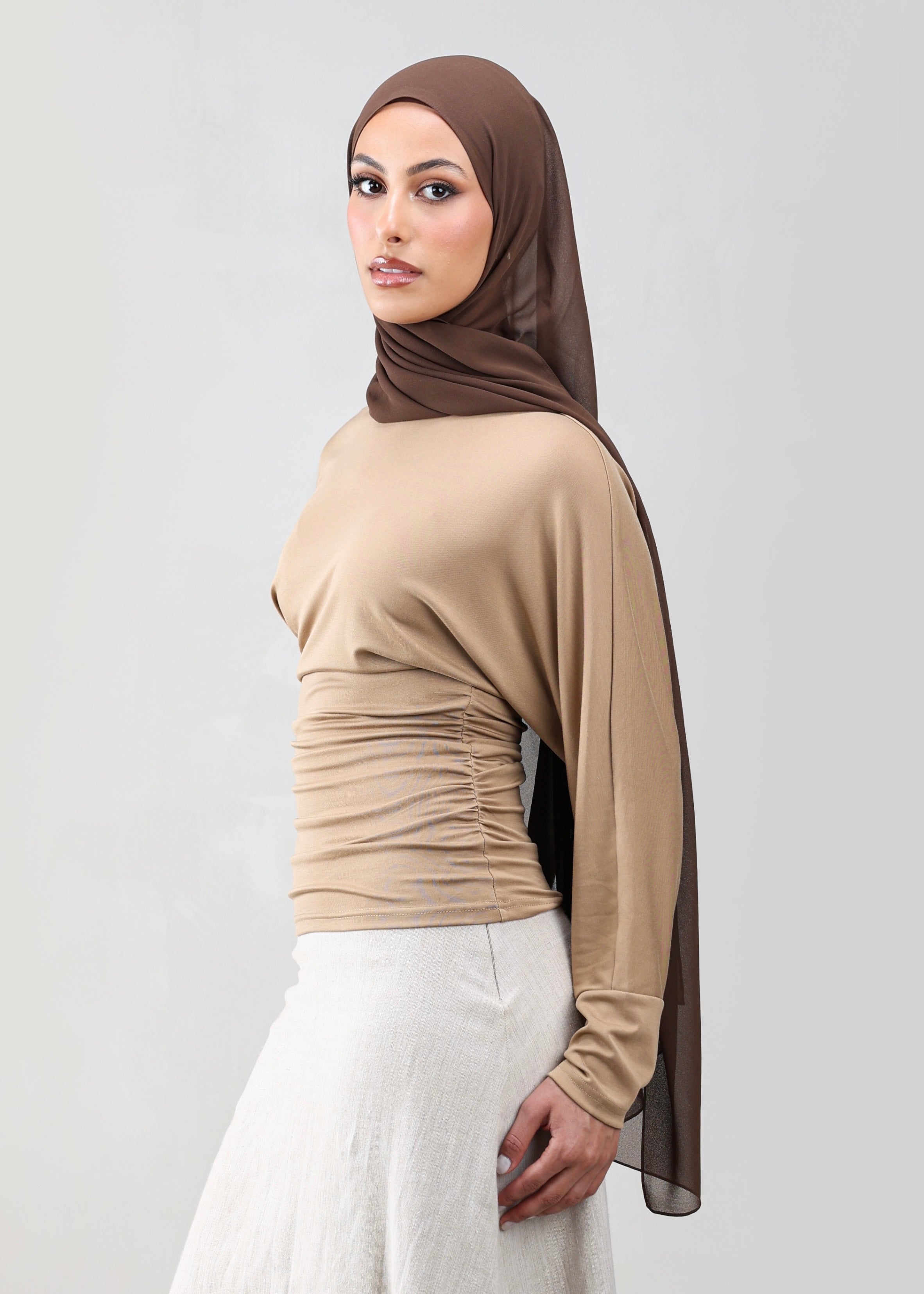 Naomi Batwing Top | Hazelnut