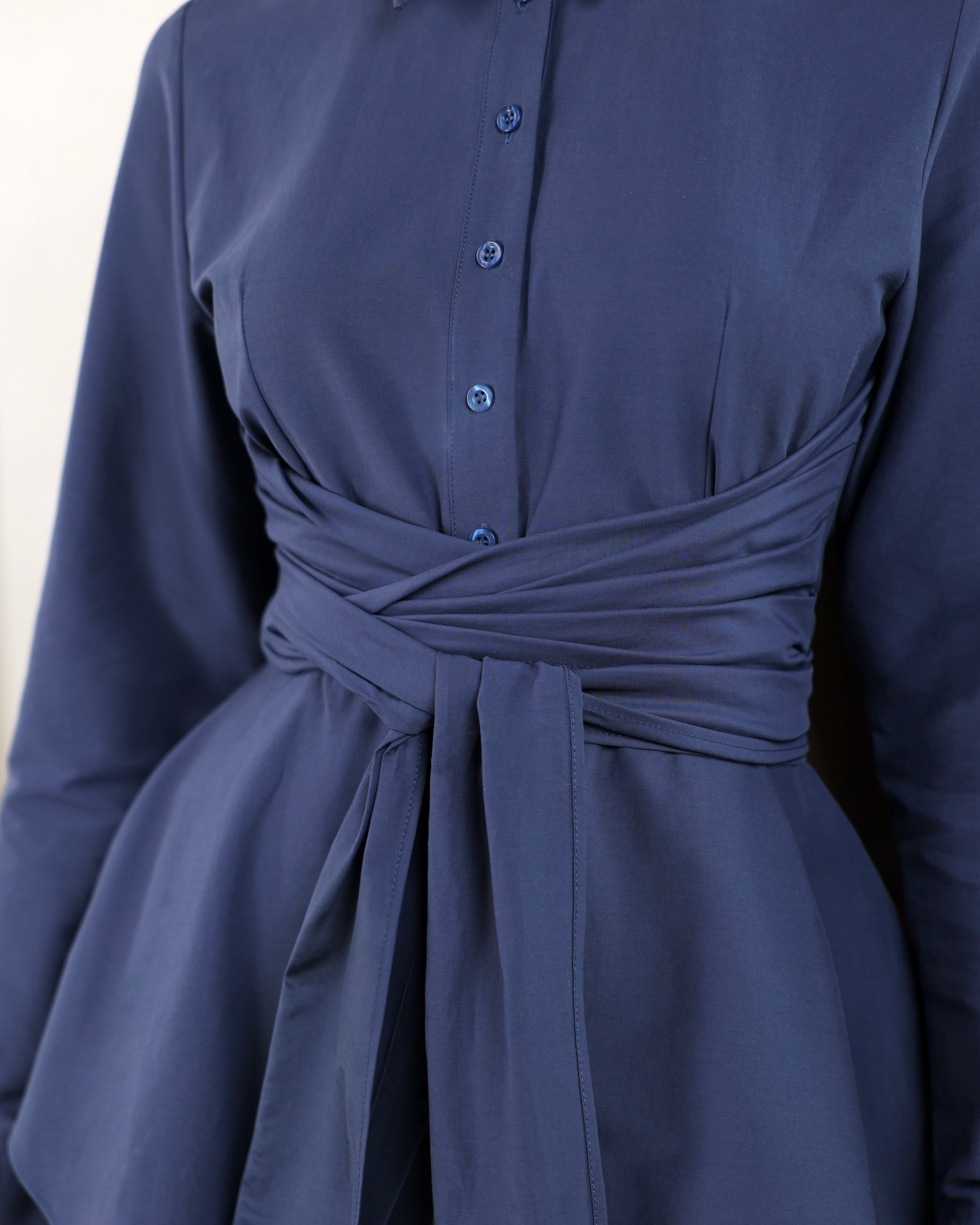 Hana Wrap Shirt | Denim Blue