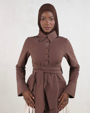 Hana Wrap Shirt | Chocolate