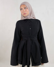 Hana Wrap Shirt | Noir
