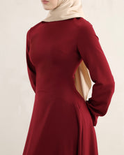 Wardeh Dress | Burgundy